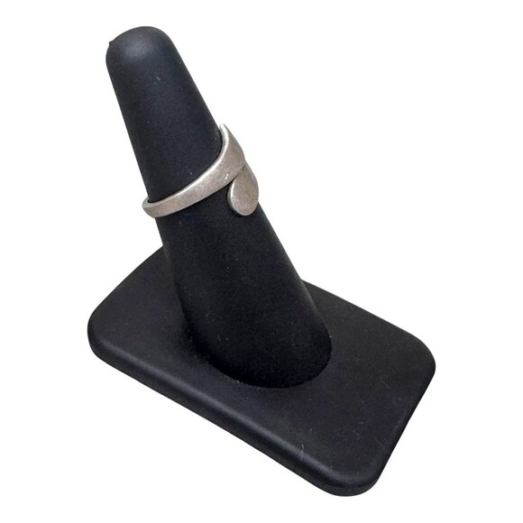 Vintage Sterling Silver Siam Ring Size 5.5 Wrap Wave Modernist Brutalist Boho - Picture 9 of 12